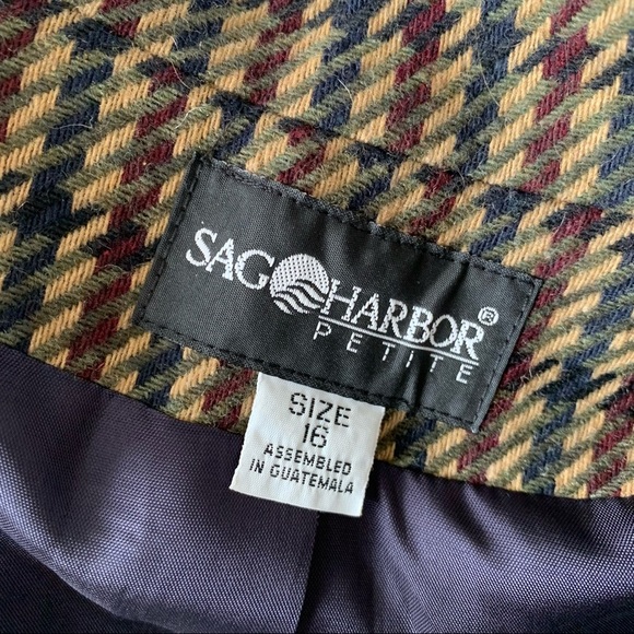 Vintage Sag Harbor Wool Blazer size 16 classic patterned - Picture 6 of 7